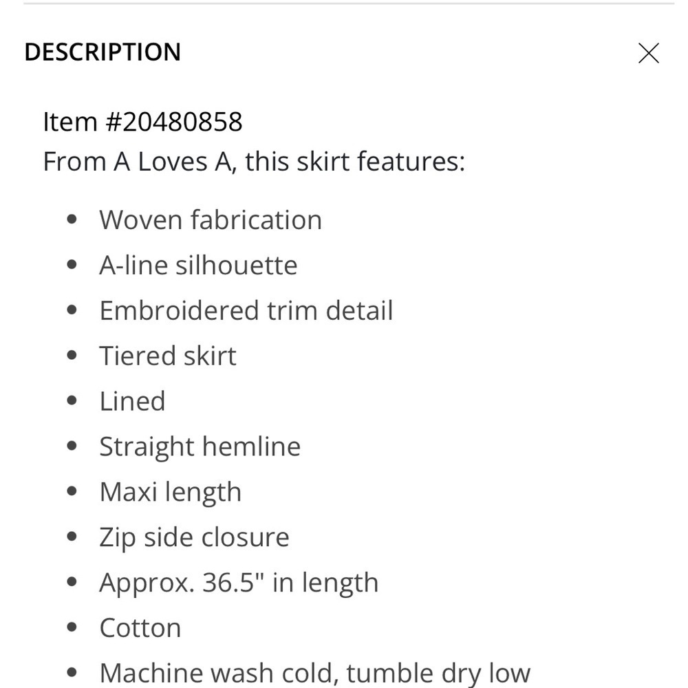 Elegant Embroidery Maxi Skirt Size-L - Picture 7 of 7